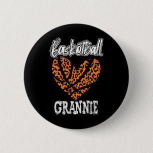 Womens Sketll Grannie Top Heart Cheetah Distressed 6 Cm Round Badge