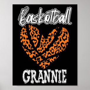 Womens Sketll Grannie Top Heart Cheetah Distressed Poster