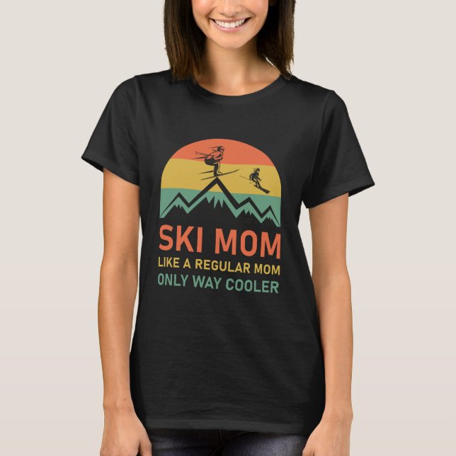 Womens Ski Mum Skiing T-Shirt (Front)