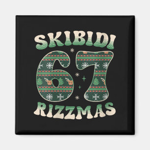 Womens Skibidi Rizzmas 67 Six Seven Meme Ugly Chri Magnet