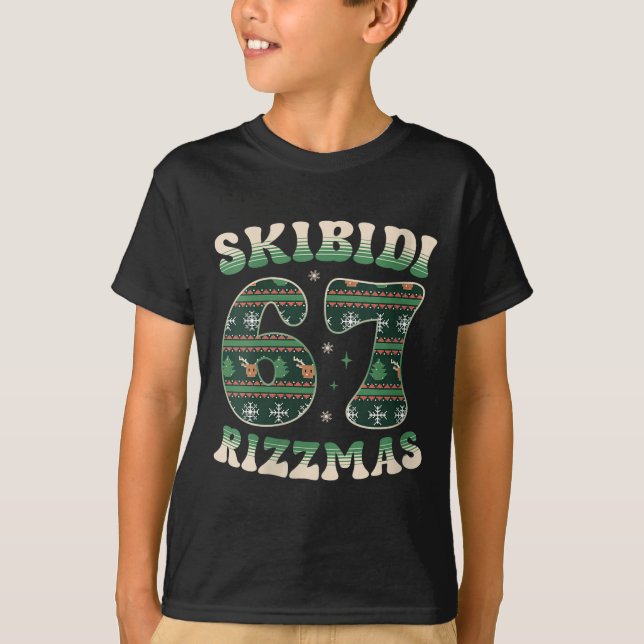 Womens Skibidi Rizzmas 67 Six Seven Meme Ugly Chri T-Shirt (Front)