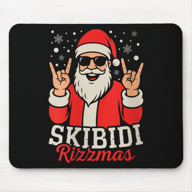 Womens Skibidi Rizzmas Christmas Rizz Santa Claus  Mouse Pad (Front)