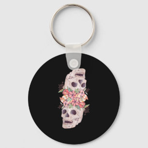 Womens Skull Floral Head Painting Art-Work Cool Ha Key Ring