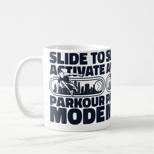 Womens Slide To Activate Parkour Mode Traceur Trai Coffee Mug (Left)
