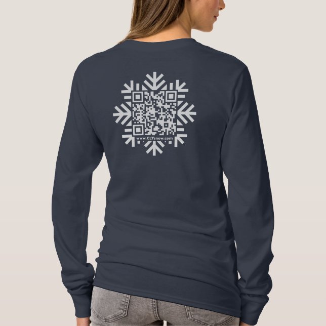 Womens Slim Fit Snowflake QR-code T-Shirt (Back)