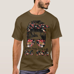 Womens Smooth Fo Terrier Dog Mum Messy Bun Hair Gl T-Shirt
