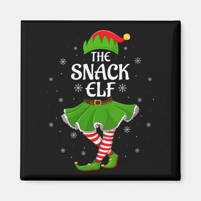 Womens Snack Elf Christmas Family Girls Women Elf  Magnet (Front)