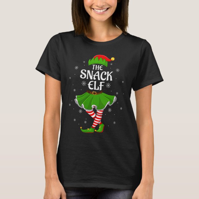 Womens Snack Elf Christmas Family Girls Women Elf  T-Shirt (Front)