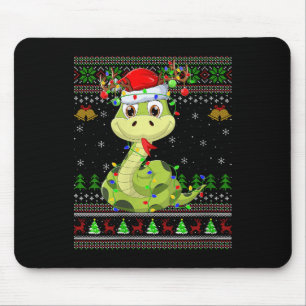 Womens Snake Ugly Christmas Sweaters Reindeer Sant Mouse Pad