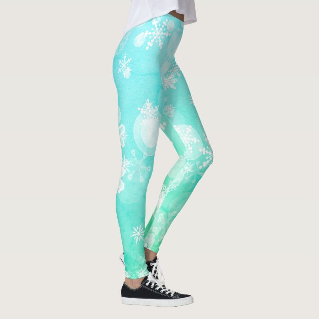 women's snowflakes Leggings (Right)