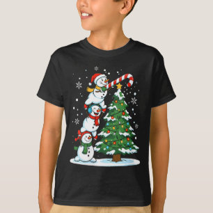 Womens Snowman Candy Cane Christmas Tree Winter Fu T-Shirt