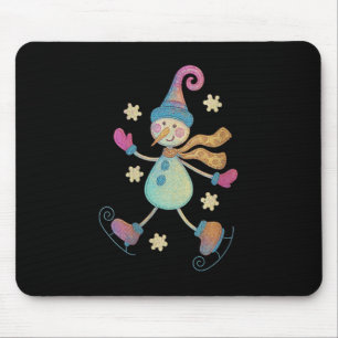 Womens Snowman Christmas 2025 Family Matching Funn Mouse Pad