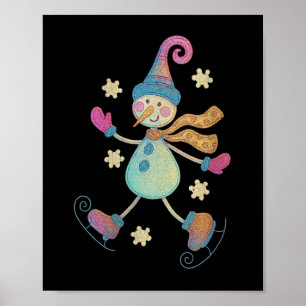 Womens Snowman Christmas 2025 Family Matching Funn Poster