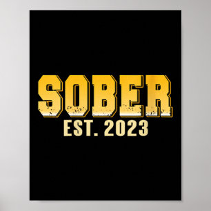 Womens Sober Est 2023 Recovery Journey Pride Miles Poster