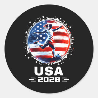 Womens Soccer American Flag Soccer Apparel Soccer  Classic Round Sticker
