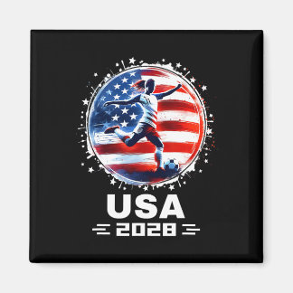 Womens Soccer American Flag Soccer Apparel Soccer  Magnet