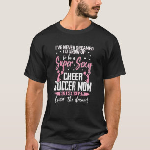 Womens Soccer Cheer Mum Graphic Women Moms Cheerl T-Shirt