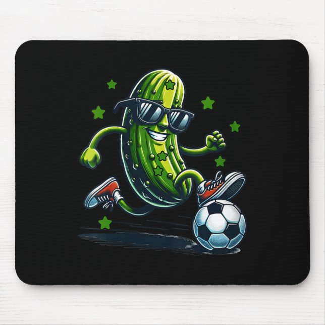Womens soccer funny pickle with sunglasses for mouse pad (Front)