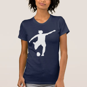 Women's Soccer Logo (White on Blue) T-Shirt