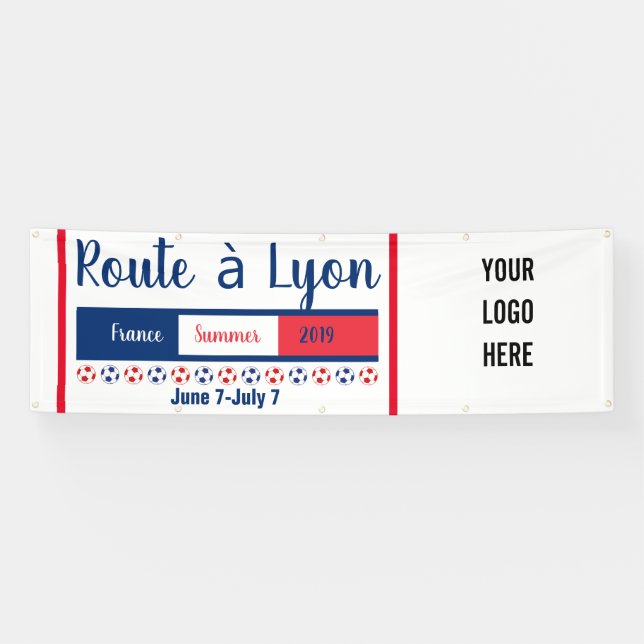 Women's Soccer Road to Lyon World Party Logo Banner (Horizontal)