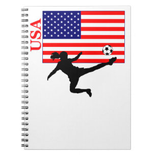 Women's Soccer USA Spiral Notebook