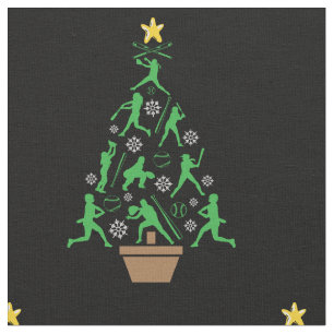 Women's Softball Baseball Christmas Fabric
