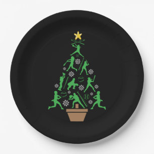Women's Softball Baseball Christmas Paper Plate