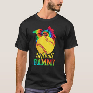 Womens Softball Gammy Tie Dye Softball Mother's D T-Shirt