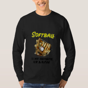 Womens Softball Is My Favourite Season Vintage Sof T-Shirt