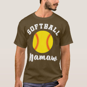 Womens Softball Mamaw Grandma Cute Matching Family T-Shirt