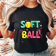 Women's Softball Mom Player Tee Colorful Bubble