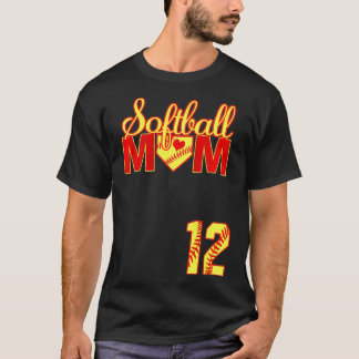 Womens Softball Mum Mother's Day #12 Fastpitch Jer T-Shirt