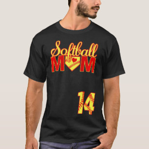 Womens Softball Mum Mother's Day #14 Fastpitch Jer T-Shirt