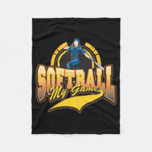 Womens Softball My Game Fleece Blanket