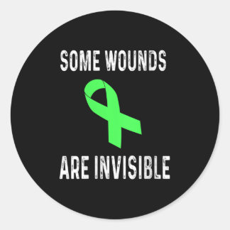 Womens Some Wounds Are Invisible Mental Health Awa Classic Round Sticker