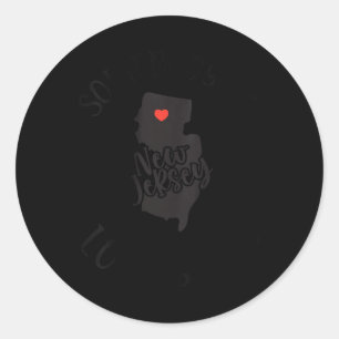Womens Somebody In New Jersey Loves Me V-neck Classic Round Sticker