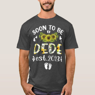 Womens Soon To Be Dede Est 2023 Pregnancy Announce T-Shirt