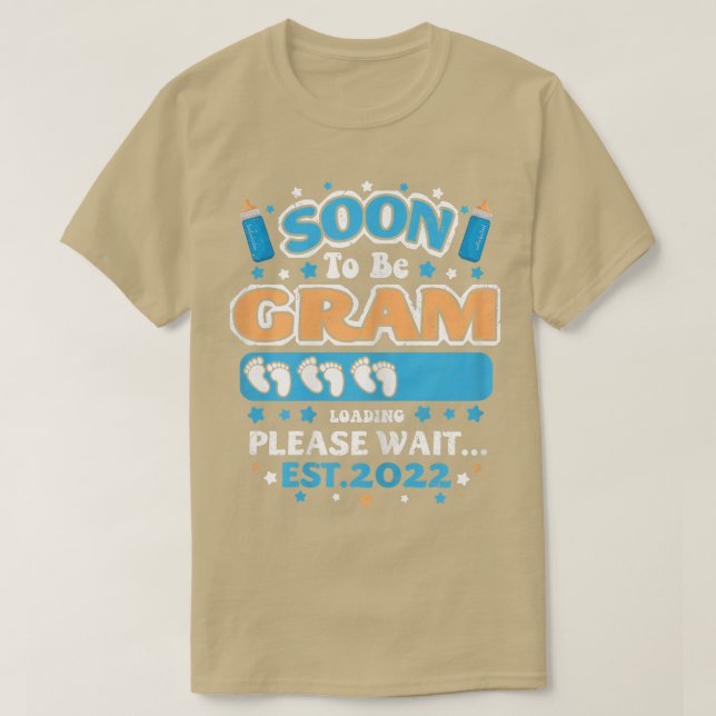 Womens Soon To Be Gram Grandma Loading EST 2022 Fu T-Shirt (Design Front)