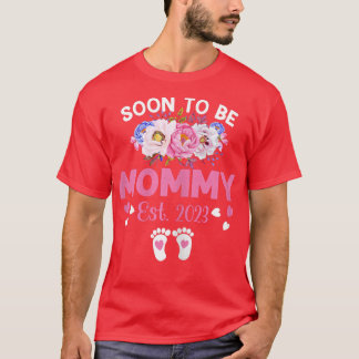 Womens Soon To Be Mummy Est 2023 Pregnancy Announc T-Shirt