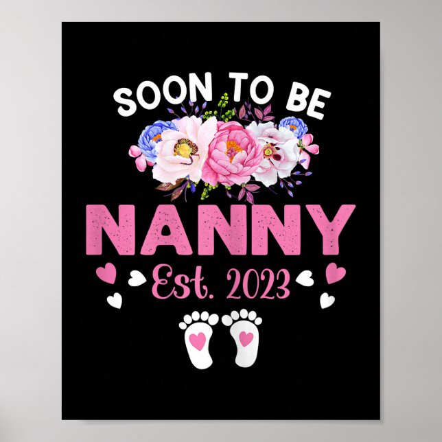 Womens Soon To Be Nanny Est 2023 Pregnancy Poster (Front)