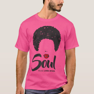 Womens Soul Music Lives 4Ever T Shirt Gift Black M