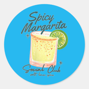 Womens Spicy Margarita Social Club Att Lime Spice Classic Round Sticker