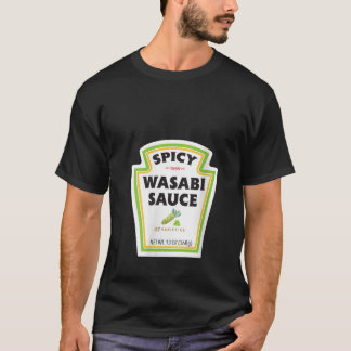 Womens Spicy Wasabi Sauce Bottle Label Funny Hallo T-Shirt