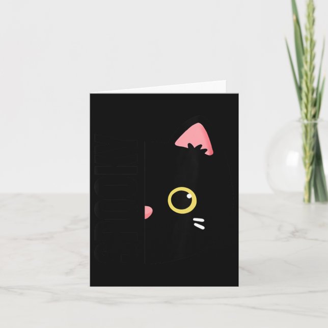 Womens Spooky Cute Black Cat Halloween Design Card (Front)