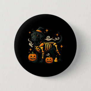 Womens Spooky Labrador Retriever Dog Witch Hat 6 Cm Round Badge