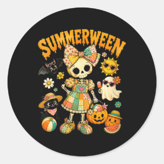 Womens Spooky Summer Halloween Graphic Halloween Classic Round Sticker