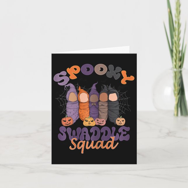 Womens Spooky Swaddle Squad Mother  Card (Front)