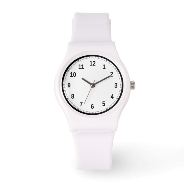 Women's Sporty White Silicon Watch (Front)