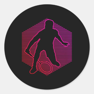 Womens Squash Mens Shuttle Badminton  Classic Round Sticker