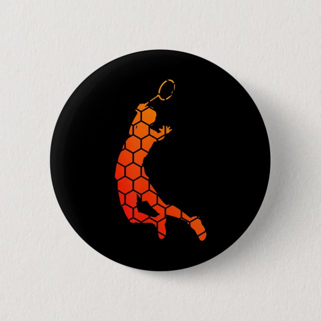 Womens Squash Shuttle Badminton Badminton Player  6 Cm Round Badge (Front)